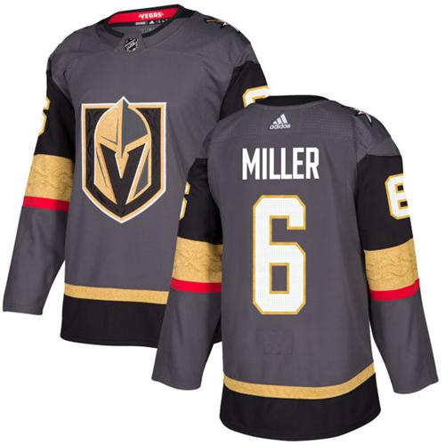 Adidas Men Vegas Golden Knights #6 Colin Miller Grey Home Authentic Stitched NHL Jersey